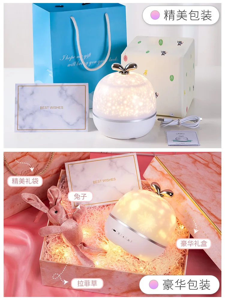 

Creative Revolving Starry Sky Music Projection Light Sleeping Night Light Children's Gifts Luces Led Bedroom Decoration EI50NL