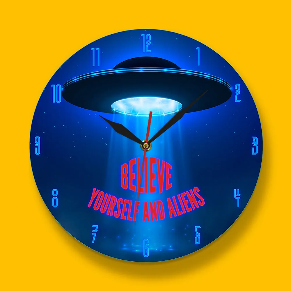 Настенные часы Believe yours и Alien цитата в космическом пространстве настенные