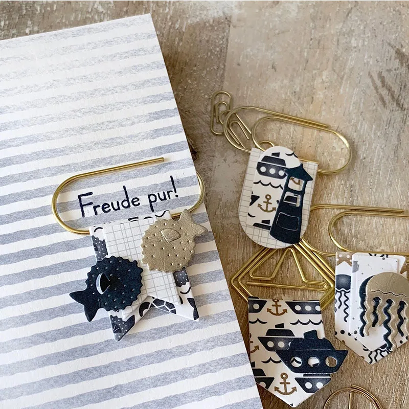 Нежный Маяк Корабль Парусник штурвал якорь металлические высекальные формы