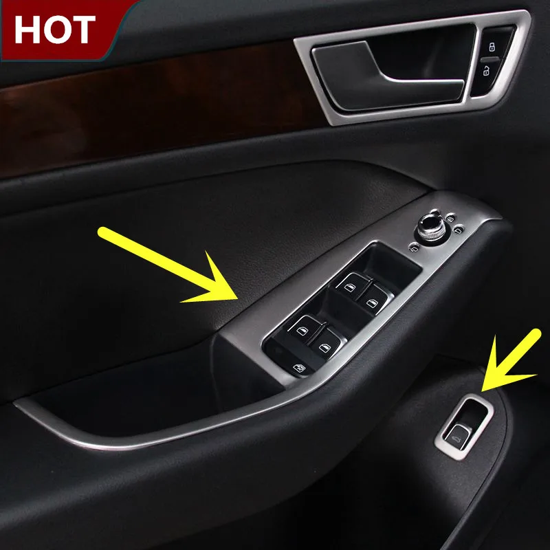 Внутренняя дверь автомобиля подлокотник Переключатель Окна Накладка 5 шт для Audi