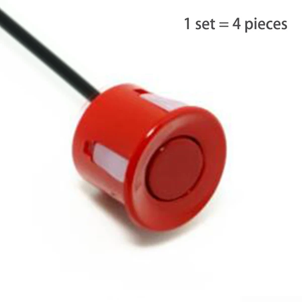 4pcs Red Sensor Автомобильный комплект светодиодных датчиков парковки 22 мм Датчик s подсветка Дисплей обратный резервный Радар монитор Система Авто парктроник 12 В черный серебристый - Название цвета: 4pcs Red Sensor