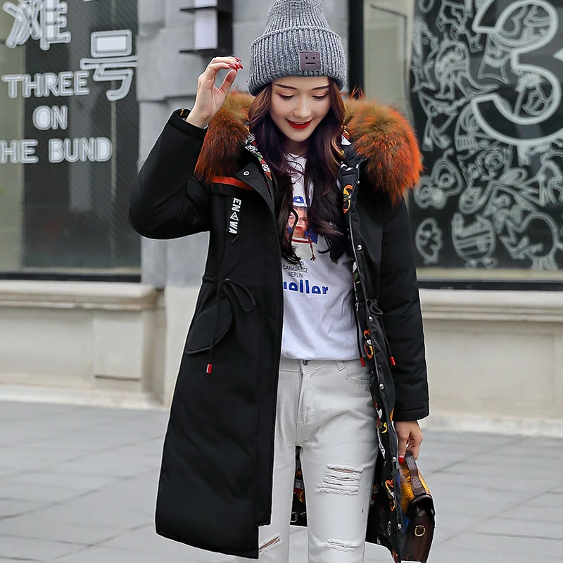 Двухсторонняя одежда парка женская зимняя куртка длинное пальто женские Большие
