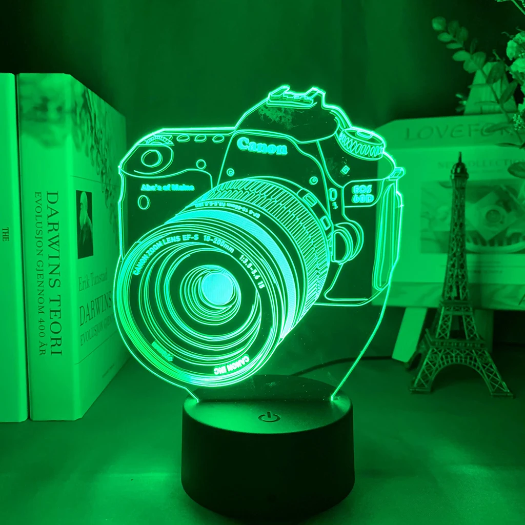 Newest Kid Light Night 3D LED Creative Table Bedside Lamp Romantic Camera light Kids Gril Home Decoration Gift | Освещение