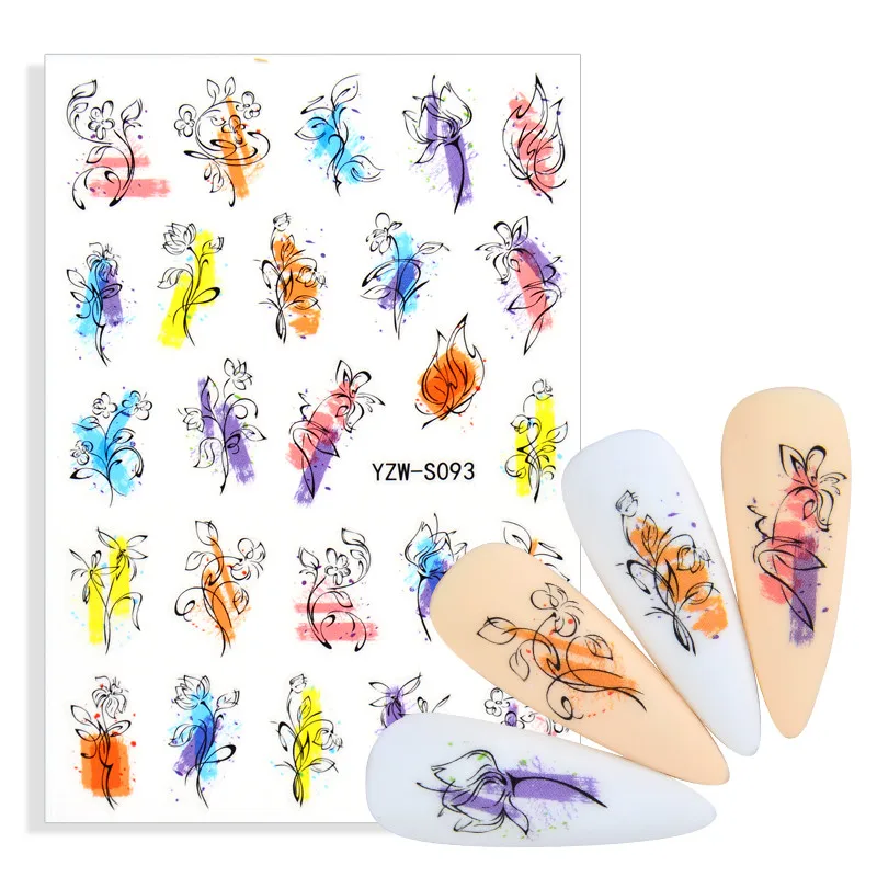 Лидер продаж! Модные ногтей Водные Наклейки абстрактные леди уход за кожей лица