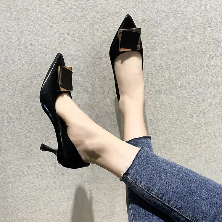 Sexy 2021 Women Pumps High Heels Female Women Shoes Fashion Women Shoes Wedding Shoes Pointed Toe Thin Low Heel New Arrival