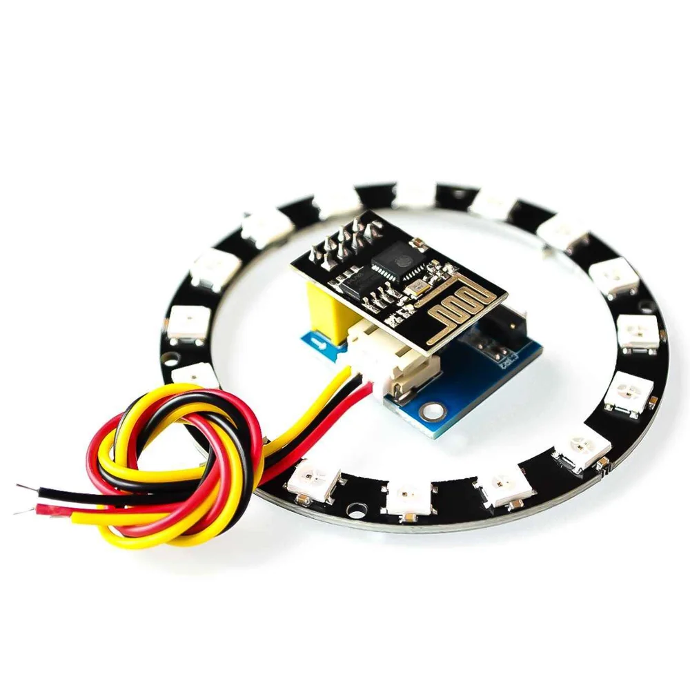 ESP8266 ESP-01 RGB светодиодный модуль контроллера для Arduino IDE WS2812 WS2812B 16 бит кольцо