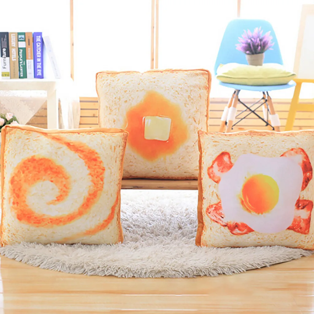 Подушка для сиденья 40x40 см креативная подушка тостов ломтиков хлеба имитация