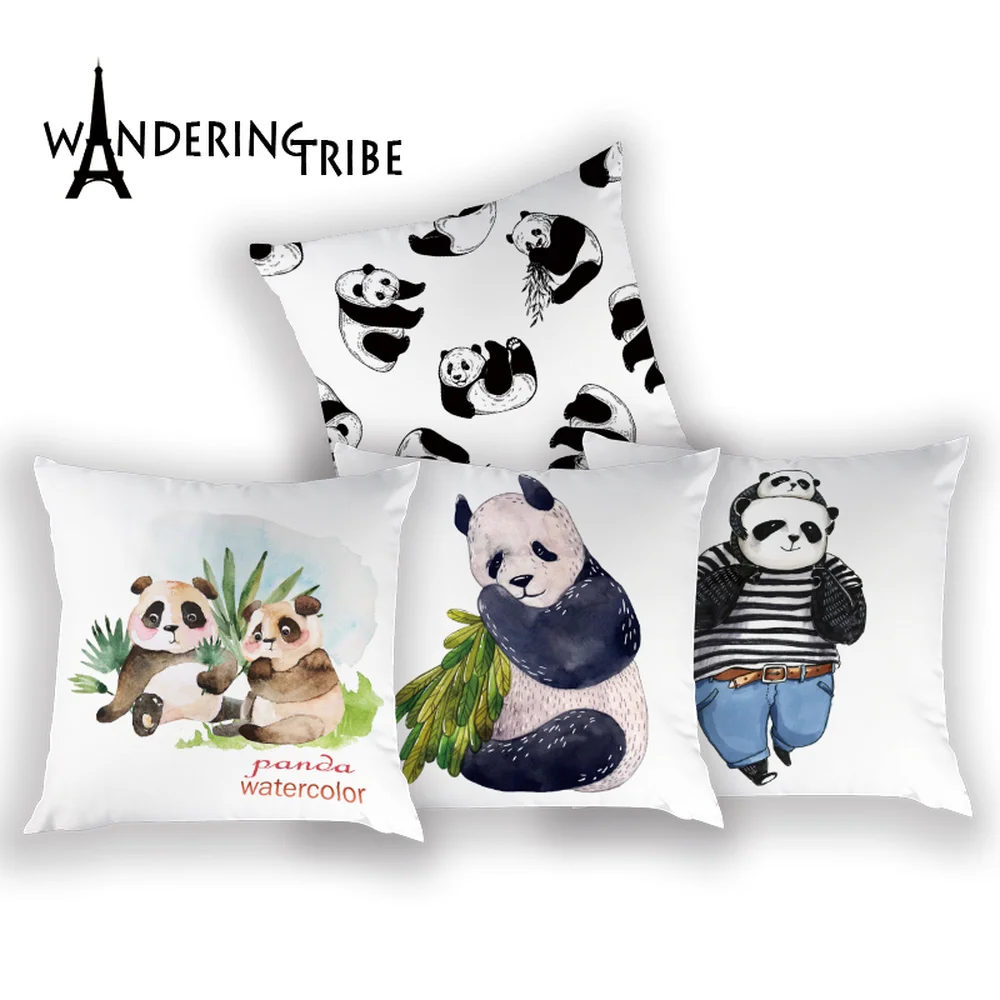 Мультяшные панды подушки чехол для гостиной наволочки с белым принтом подушек