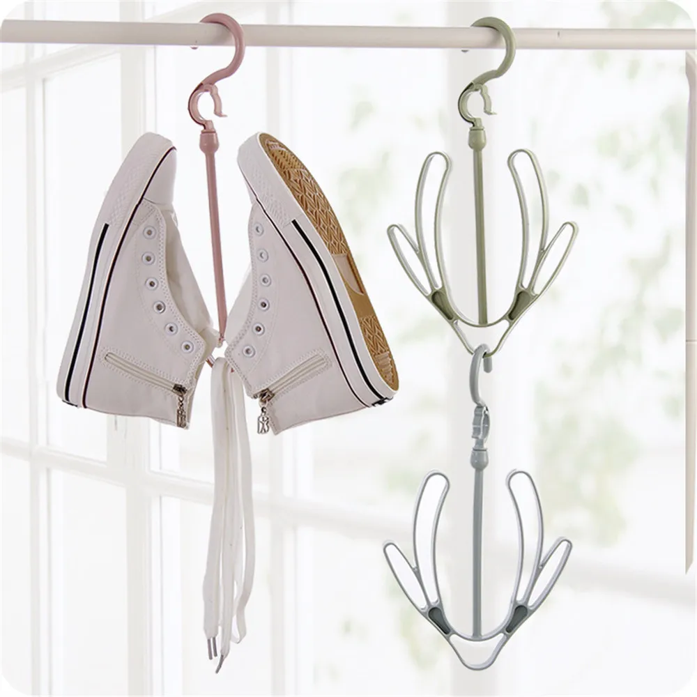 

2Pcs Multi-Function Shoe Shelf Organizer Balcony Drying Shoes Hanging Shoe Rack 360 Spin Shoe Storage With Hook Up Space Saving