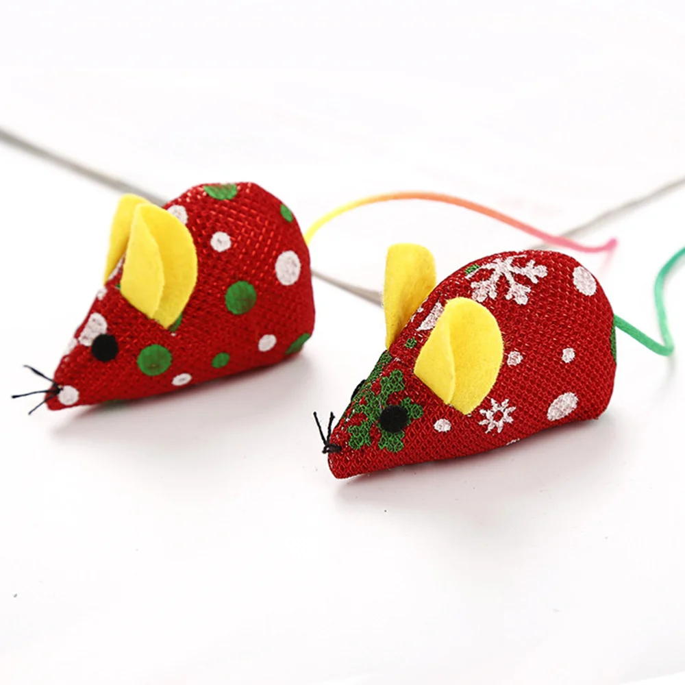

6Pcs False Mice Toys Interactive Mini Funny Toys for Pet Cats Kitten (Random Color)
