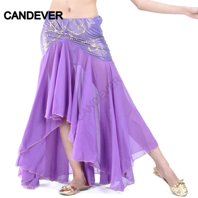 Женский костюм для танца живота юбка рыбий хвост с блестками и оборками в