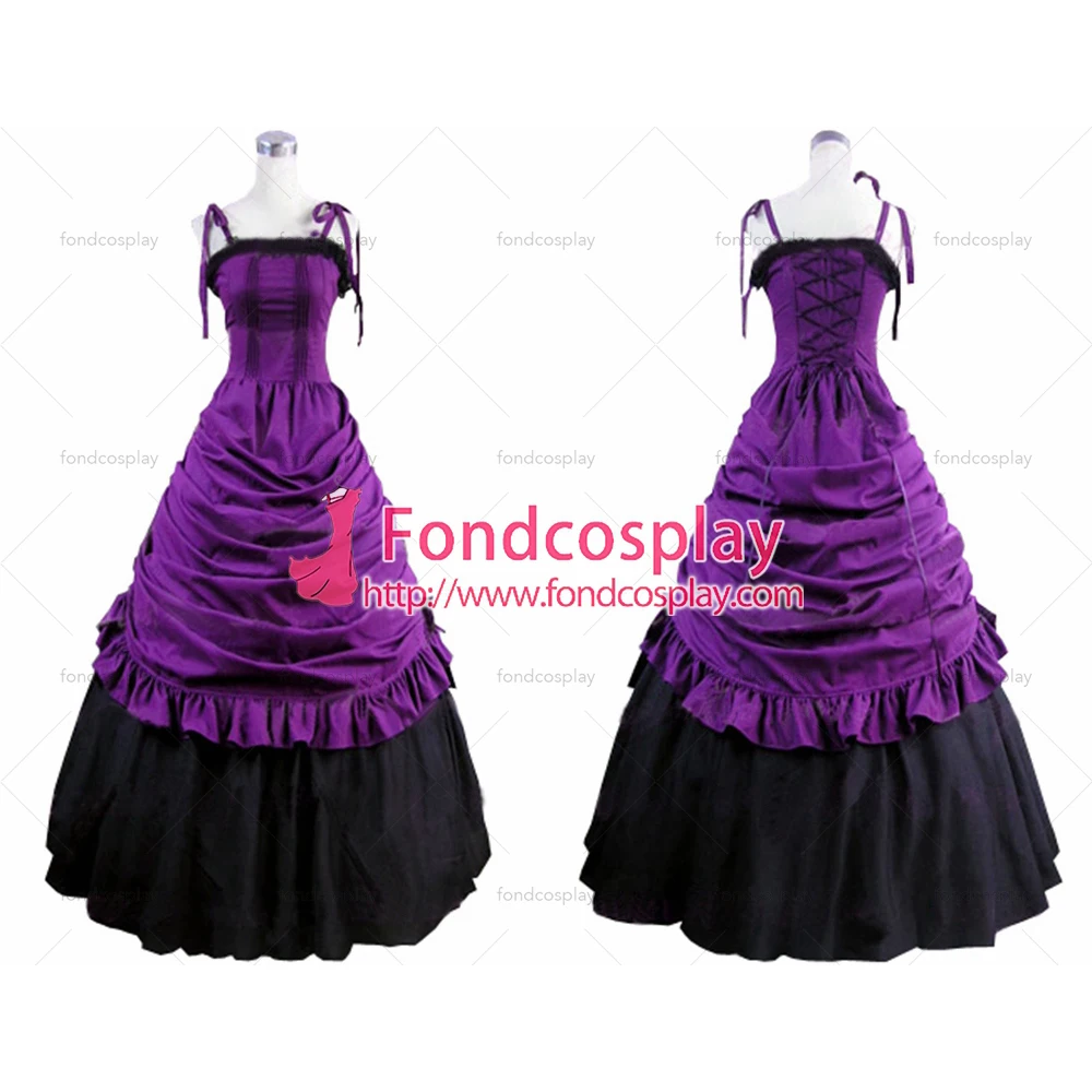 

fondcosplay Gothic Lolita Punk Medieval Gown Violet purple cotton Ball Long Evening Dress Jacket Tailor-made[CK1406]