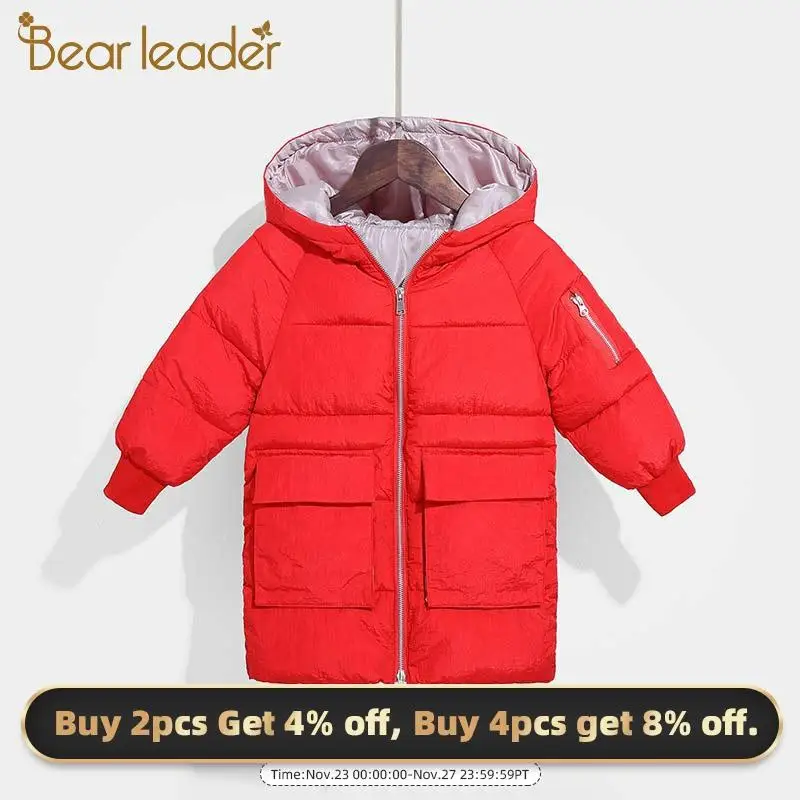 Bear Leader/плотные куртки для девочек Новинка 2020 года Зимние теплые пальто с