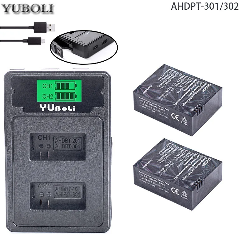 charger and 2battery Батарея высокой емкости 3,7 v 1600mah bateria hero 3 gopro hero3 батарея для GoPro go pro hero 3 3+ hero 3 black аксессуары для камеры - Цвет: charger and 2battery