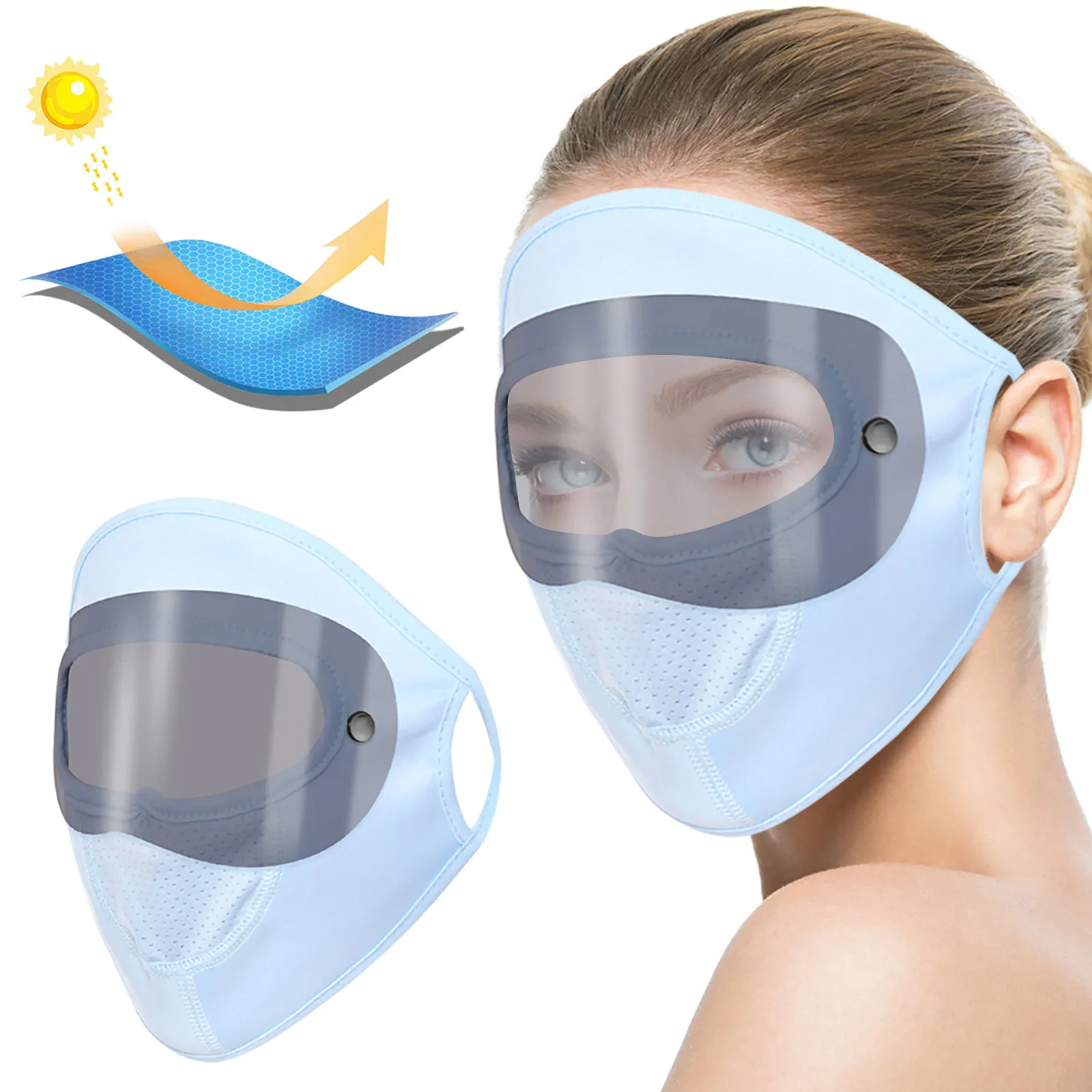 Kitchen Onion Goggles Oil-splash Masks Full Face Ice Silk Mask Adult Stretchy Eye Protection Dust-proof Breathable Washable | Дом и сад