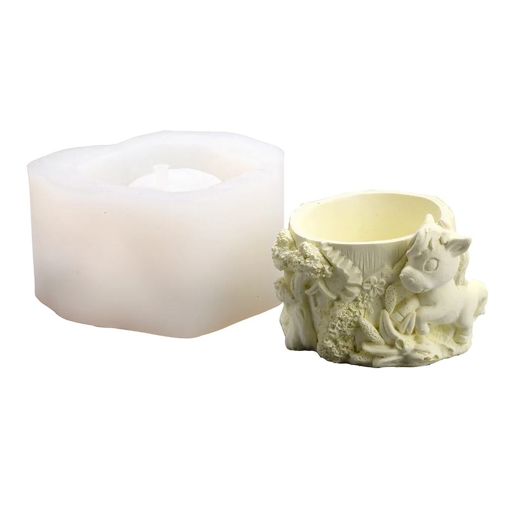 

Cement Succulent Pot Mold 3D Animal Stone Carving Concrete Mould