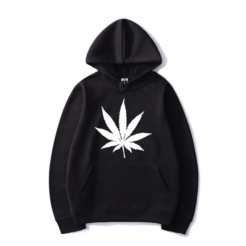 

New Weed Solid Color Print Hoodies Leaves Pattern Hooded Sweatshirt Men Women Sport Casual Hoodie Hip Hop Pullover Tops Clothing