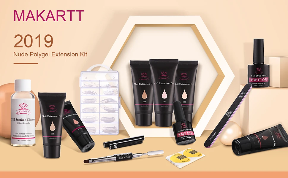 Makartt полигель для наращивания ногтей набор телесного цвета строительный гель для ногтей решение для утолщения оборудования все-в-одном набор для начинающих