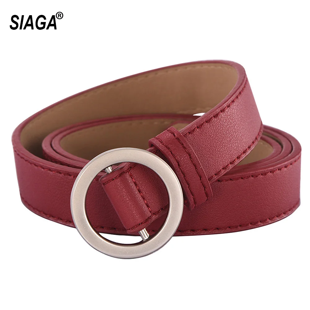 

Good Quality PU Leather Round Slide Buckle Female Decorative Waist Belts for Women Ladies Leisure Accessories FCO173