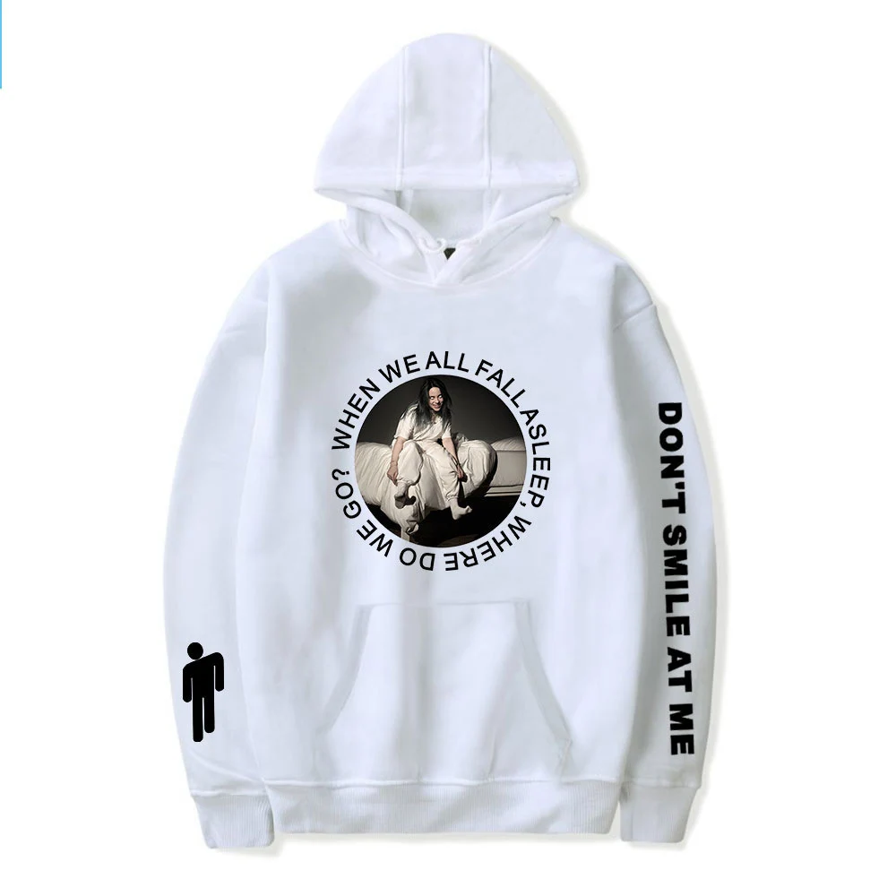 Толстовка с капюшоном Billie Eilish Мужская толстовка в стиле хип хоп осенняя теплая
