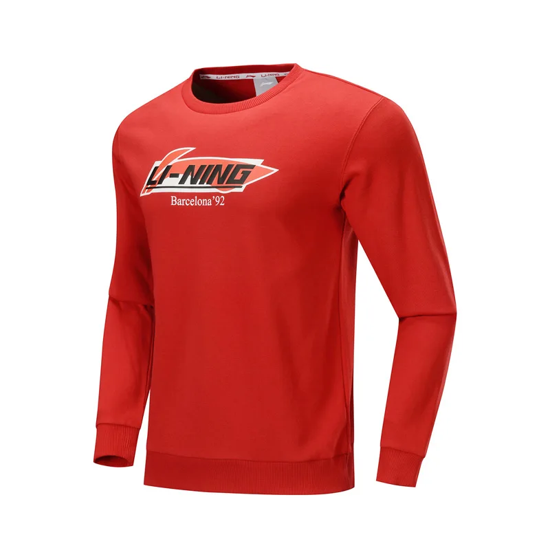 Li-Ning Men The Trend Sports Sweater Printing 100% Cotton Comfort Regular Fit Retro LiNing Sport Hoodie AWDP391 CJAS19 | Спорт и