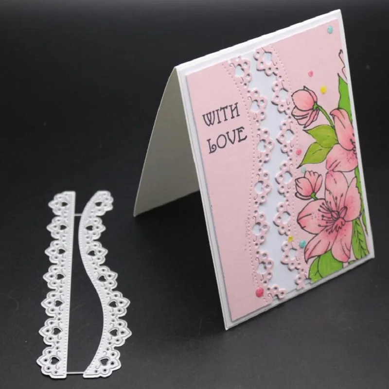 2шт высечки штамповки металлические Длинные Кружева цветочные поделки бумажные рельефы DIY тиснением Рождество год День святого Валентина