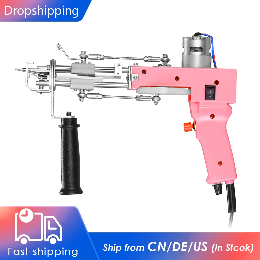 

2 In 1 Pink Tufting Gun Cut Pile And Loop Pile Electric Carpet Rug Guns Carpet Weaving Knitting Machine DIY Knitting Supplies