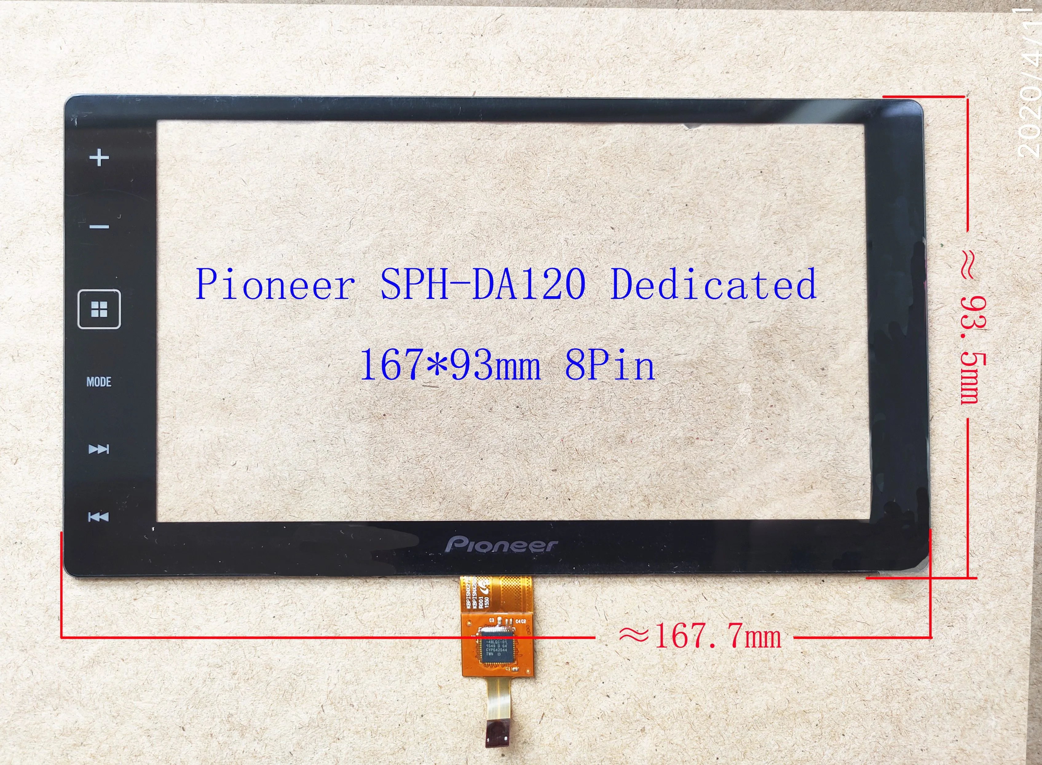 

Pionner SPH-DA120 сенсорный экран планшета ручной записи сенсор 167*93 мм 8Pin KBPISNX279KTL емкостный экран