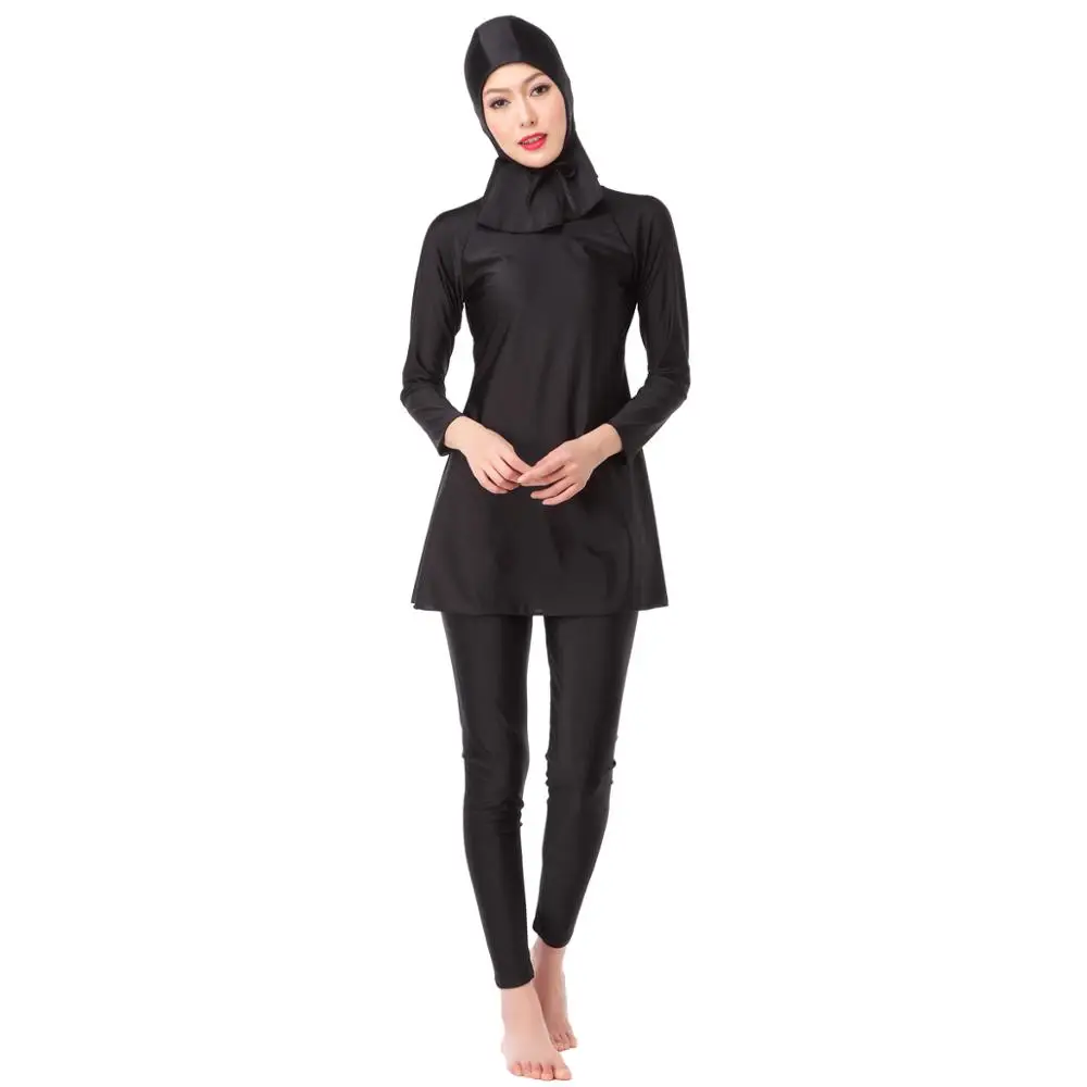 Abaya Дубай Арабская хиджаба длинный рукав консервативный купальник для