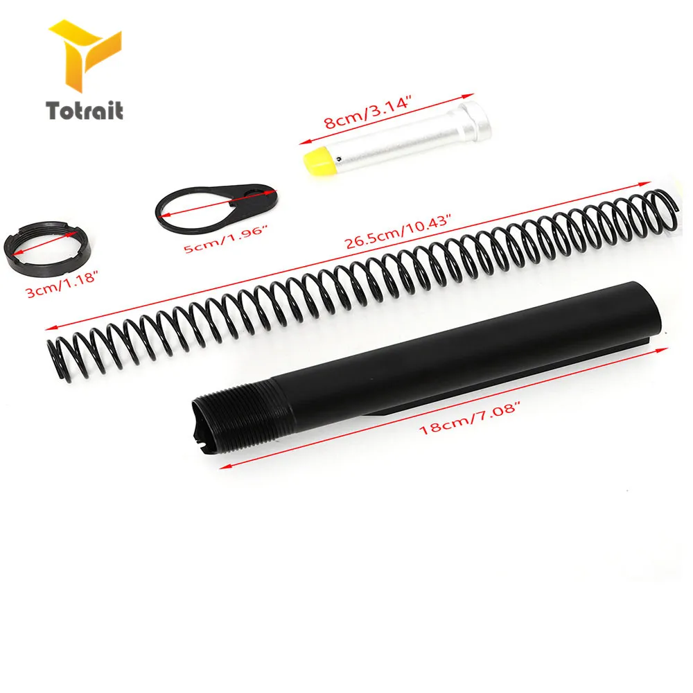 

Totrait Tactical AR15 Latch Mil-spec 6 Position Buffer Extension Tube Rod Assembly /Kit 5 Items Combo Cylinder Rod End Plate Spr