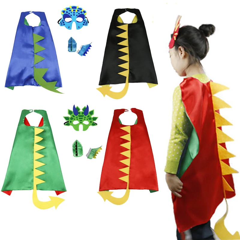 

Boy Girl Cute Dinosaur Cosplay Costume Cartoon Animal Cosplay Cloak for Kids Halloween Festival Party Anime Jewelry Props Gift