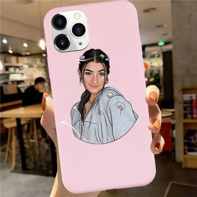 

Charli Damelio Phone Case Candy Color for iPhone 6 7 8 11 12 s mini pro X XS XR MAX Plus