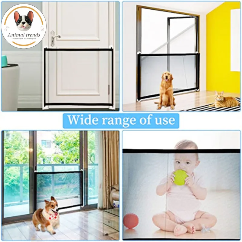 

Pet Dog Gate Ingenious Mesh Dog Fence For Indoor And Outdoor Safe Dog Gate Safety Enclosure Pet Baby Gate Enclosure Safety