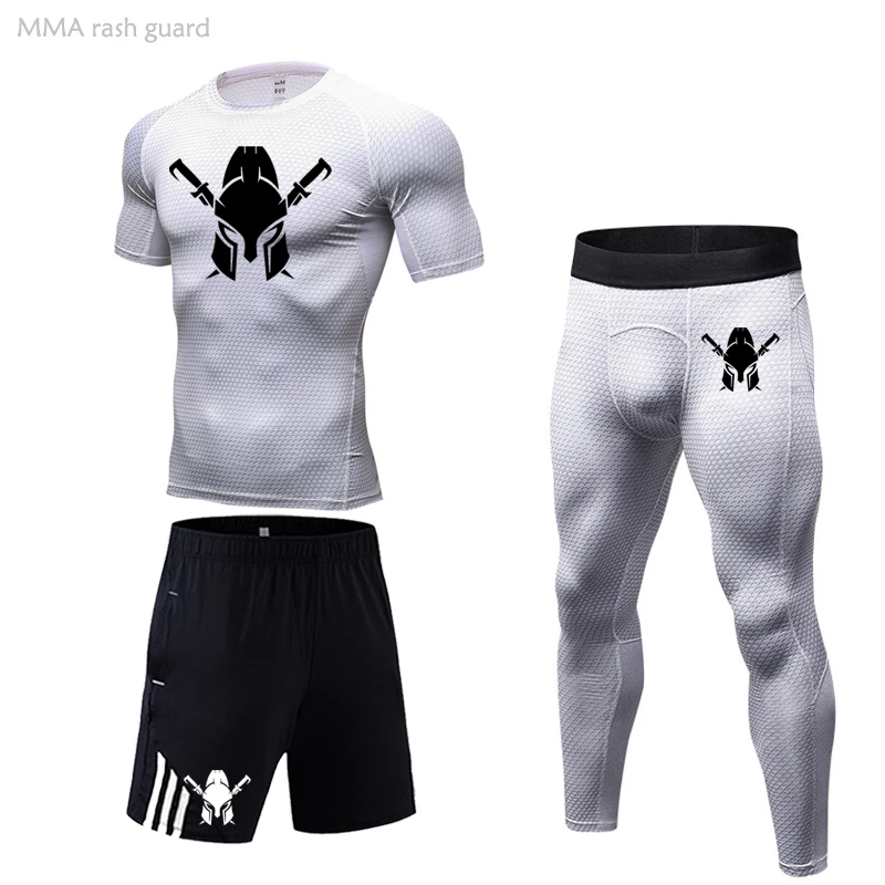 Набор для бега Мужская короткая рубашка спортивная одежда спортивные Леггинсы