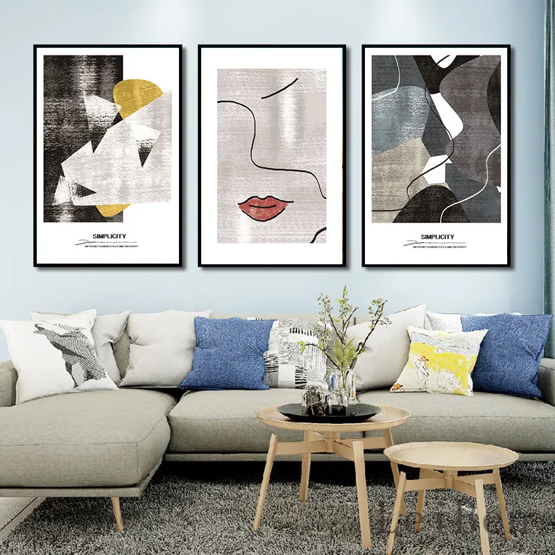 Простая Скандинавская абстрактная картина ручная роспись масляная живопись