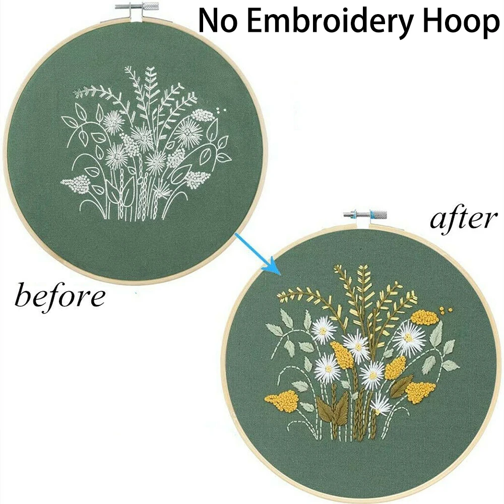 

Plant Starter Cross Stitch Set Canvas Embroidery Beginners Pre-Printed