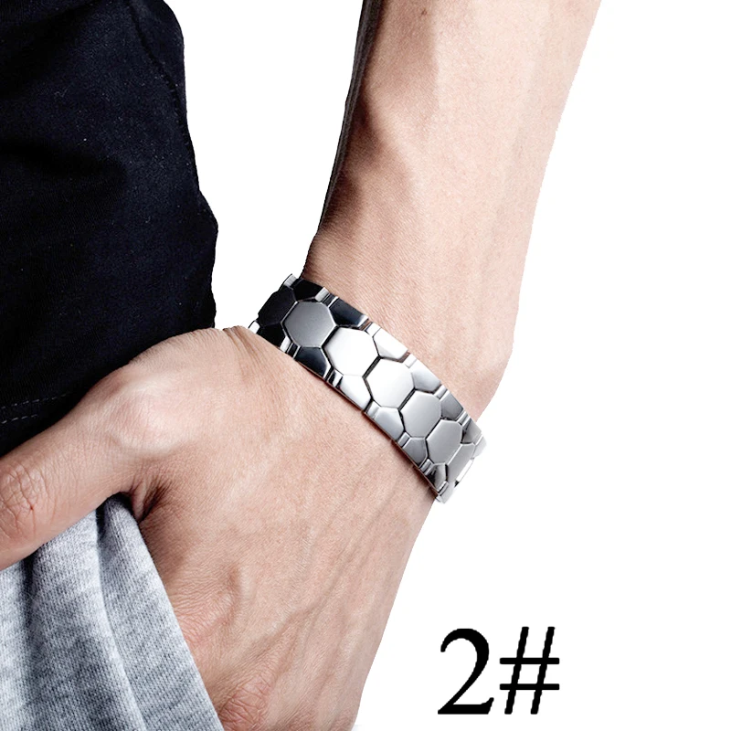 Модный браслет из нержавеющей стали 316L Bio Energy для здоровья магнитный ювелирный