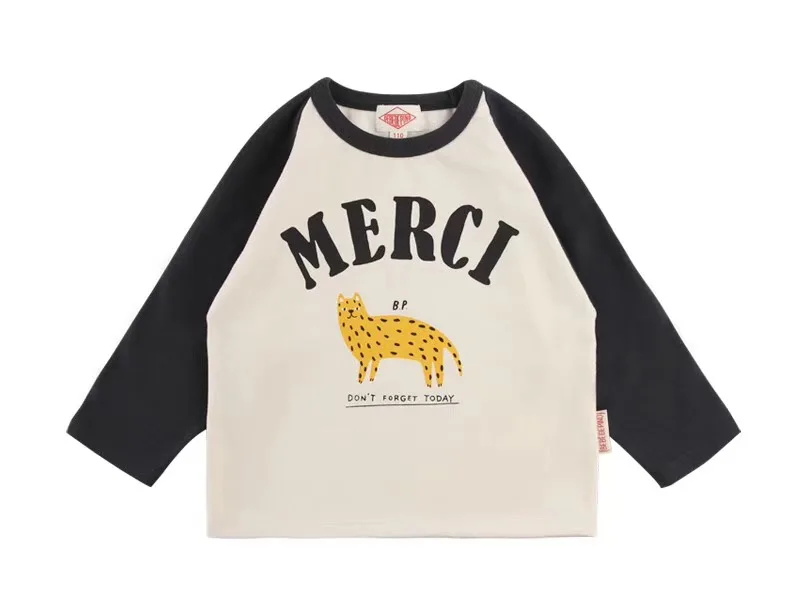 Tshirt Коллекция года, Bebe de Pi*, осенняя одежда в Корейском стиле для маленьких мальчиков и девочек футболка с длинными рукавами для малышей милые топы с надписями, детские футболки - Цвет: Tshirt
