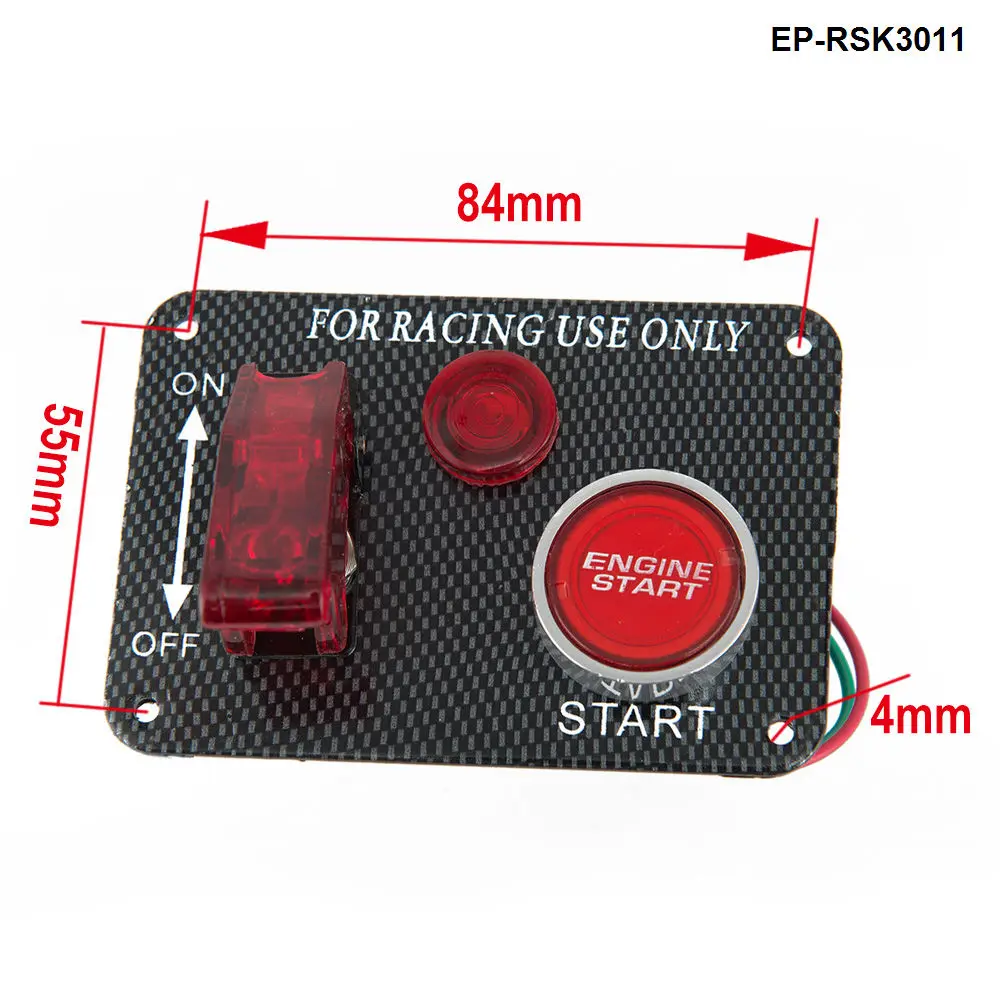 12V Red LED Racing Car Engine Start Push Button Ignition Switch Panel Toggle Hot EP-RSK3011 | Автомобили и мотоциклы
