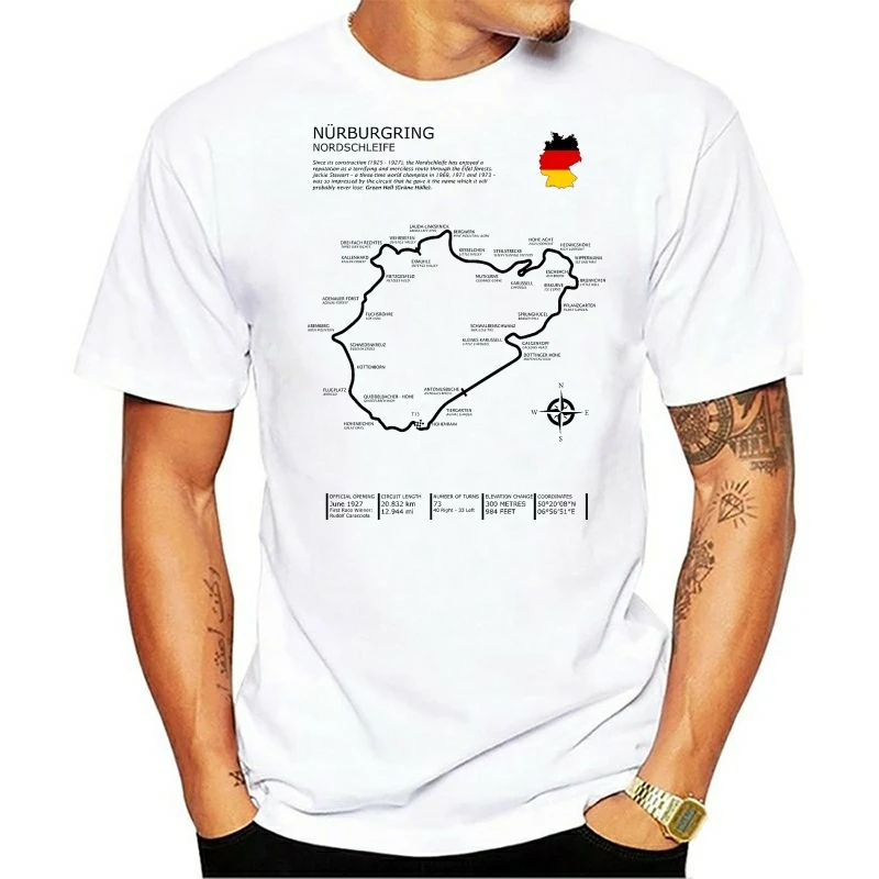 

Printed Men T Shirt Cotton O-Neck tshirts The Nurburgring - Nordschleife Short-Sleeve men T-Shirt