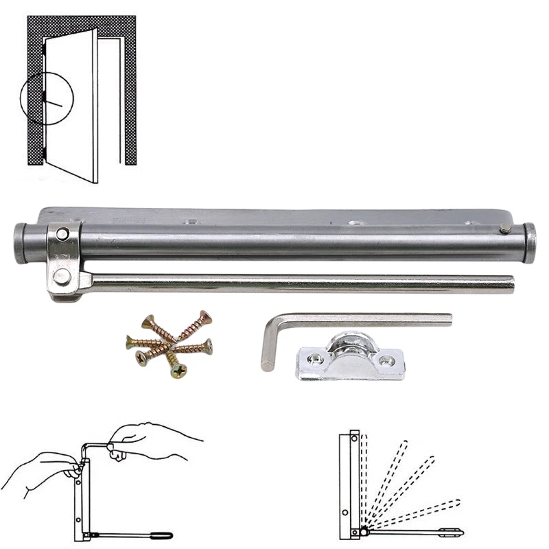 Дверной доводчик с одной пружиной регулируемая поверхность монтируемая из