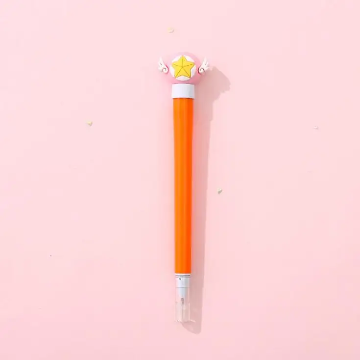 heart orange 1 шт. 0,5 мм Kawaii Мультфильм Единорог кролик освещение черные чернила гель детская ручка подарок школьные офисные канцелярские принадлежности - Цвет: heart orange