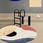 Современный Индивидуальный Круглый ковер, роскошный геометрический напольный коврик Morandi цветов для спальни, детской комнаты, компьютерного стула, коврики для зоны галереи
