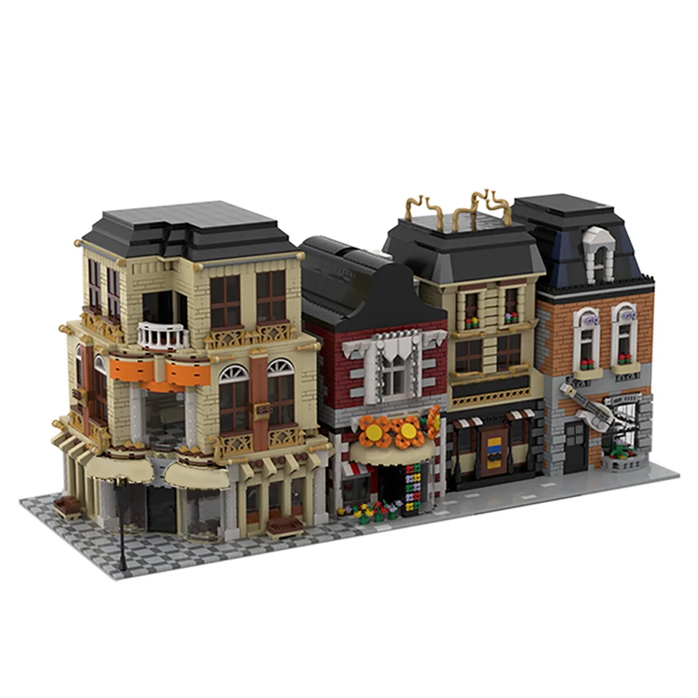

MOC Blocks Modular Street Build from 4 MOCs 6822pcs MOC-33843 Building Blocks Bricks moc series Blocks Toys For Children Kids