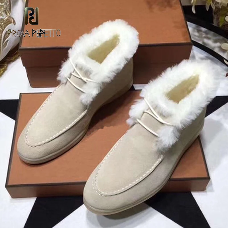 

European women wear outside coltsfoot 2019 web celebrity lazy high help and warm wool leather snowshoes