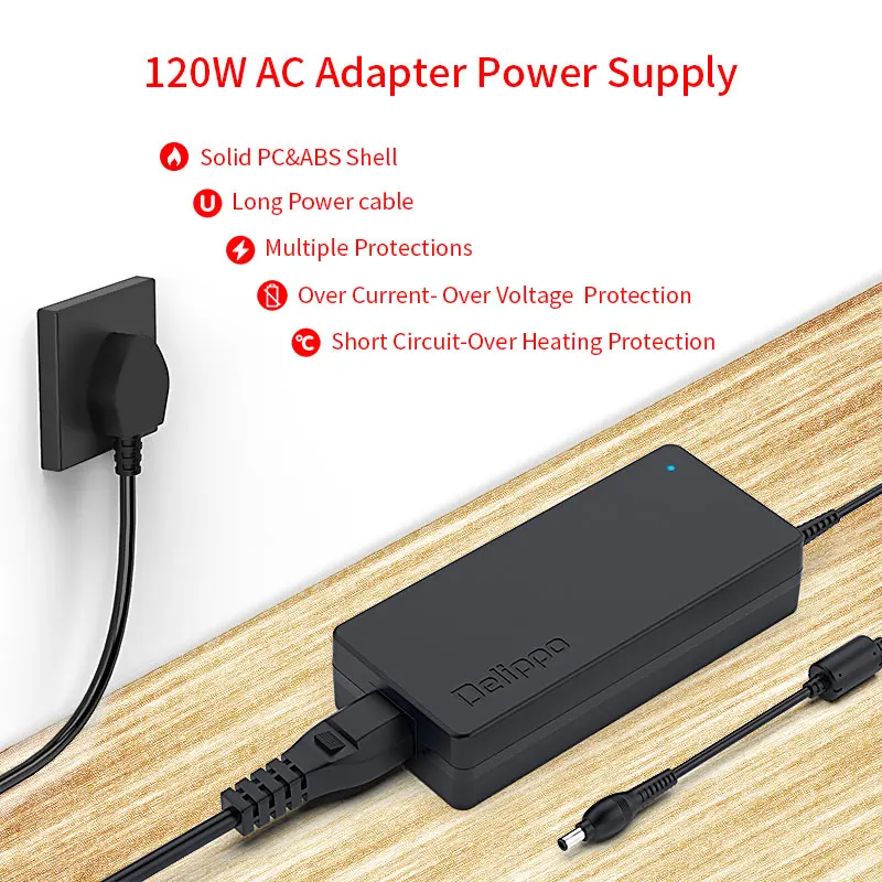 DELIPPO 120W 19V 6.32A переменного тока питания для ноутбука адаптер переменного тока зарядное устройство для Msi GE70 GE60 GS70 Gt640 Gx620 Gx640 Gx660r Gx740 CX62 GE62 GE72