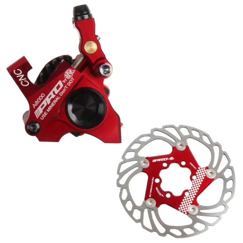 rear and Disc Red IIIPRO двусторонние механические Кабельные дисковые тормоза плоские дорожные зажимы двусторонние тормоза с дисками 140 мм абсолютно - Цвет: rear and Disc Red