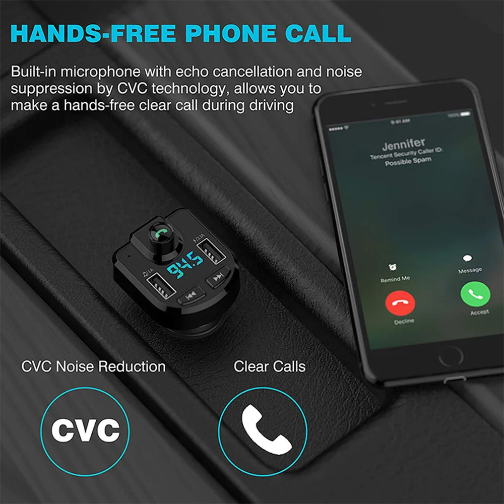 Автомобильный MP3 плеер автомобильный Bluetooth комплект fm передатчик поддержка TF