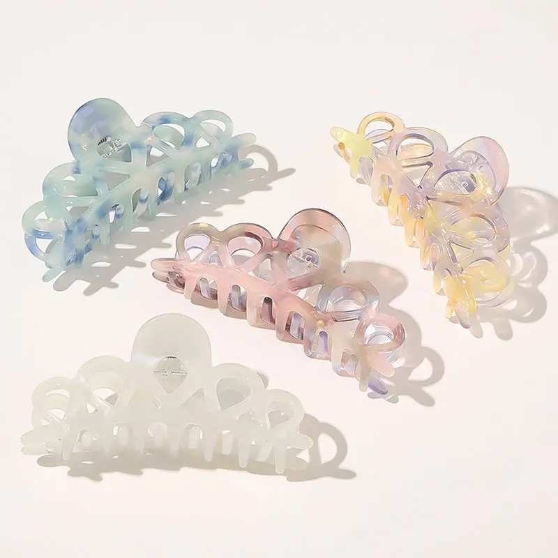 

2020 New Ponytail Hairpins Large Hair Claw Geometric Barrette Acetate Hair Clip Plastic Hair Grab Clip Hair Accessories Women