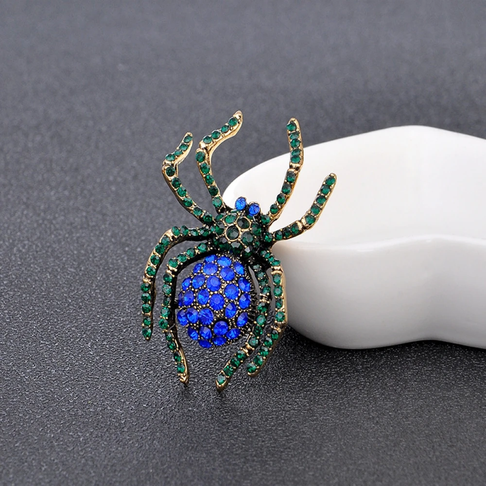 Стразы броши пауки для женщин массивные красочные насекомые большие винтажные